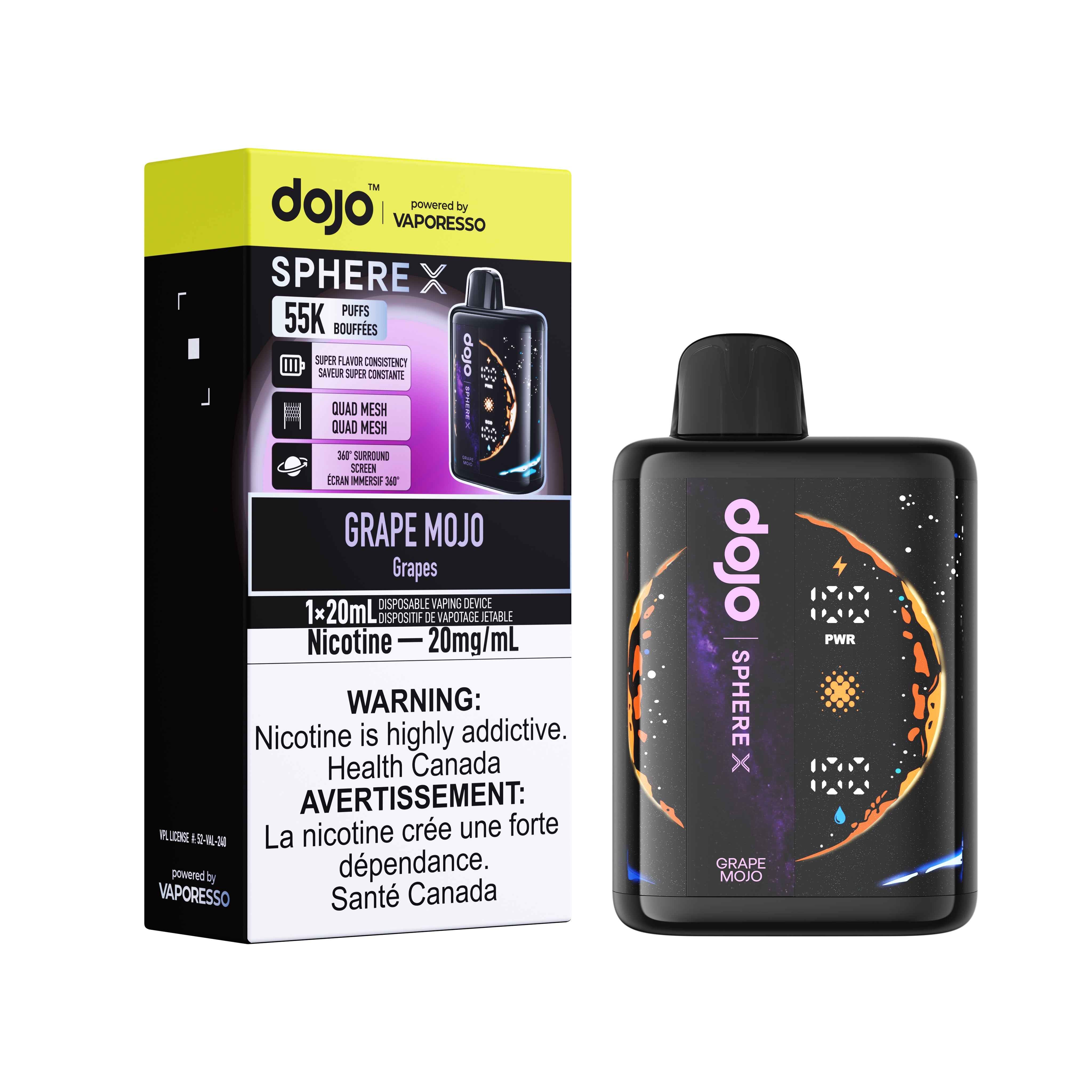 Grape Mojo DOJO SPHERE X 55K DISPOSABLE(5PCS/CTN)
